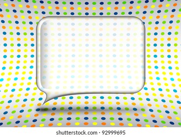 Glass speech bubble on the dotted background