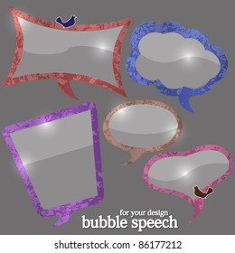 glass speech bubble for your design. Vector illustration