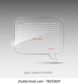 Glass speech bubble.Vector illustration.