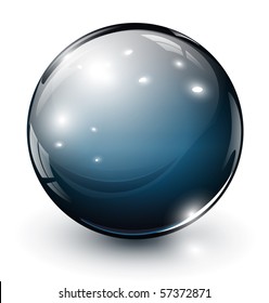 glass sphere, 3D vector illustration.