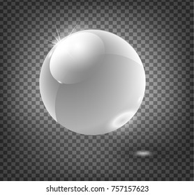 Glass sphere blue 3D vector ball. Vector illustration. 10 EPS