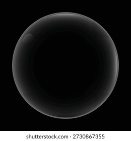 Esfera de cristal, burbuja, orbe, fondo negro, reflexión, brillante
