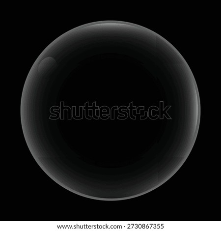 Glass sphere, bubble, orb, black background, reflection, glossy