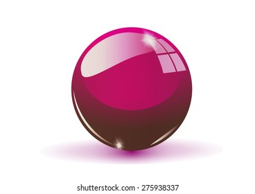 Glass sphere, claret vector ball