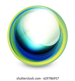 Glass sphere, futuristic abstract element. Vector illustration for your text, photo inside or message.