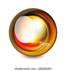 Esfera de vidrio, elemento abstracto futurista. Ilustración vectorial para el texto, foto dentro o mensaje.
