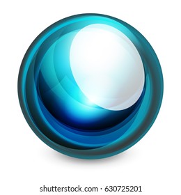 Esfera de vidrio, elemento abstracto futurista. Ilustración vectorial para el texto, foto dentro o mensaje.