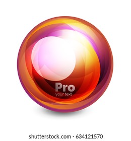 Glass sphere, futuristic abstract element. Vector illustration for your text, photo inside or message.