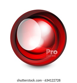 Glass sphere, futuristic abstract element. Vector illustration for your text, photo inside or message.