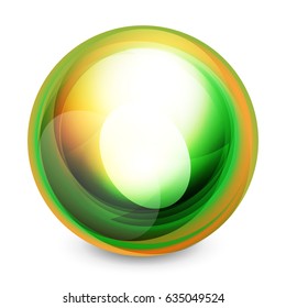Glass sphere, futuristic abstract element. Vector illustration for your text, photo inside or message.