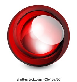 Glass sphere, futuristic abstract element. Vector illustration for your text, photo inside or message.