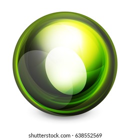 Glass sphere, futuristic abstract element. Vector illustration for your text, photo inside or message.
