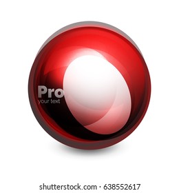 Glass sphere, futuristic abstract element. Vector illustration for your text, photo inside or message.