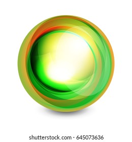 Esfera de vidrio, elemento abstracto futurista. Ilustración vectorial para el texto, foto dentro o mensaje.