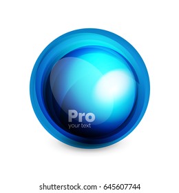 Glass sphere, futuristic abstract element. Vector illustration for your text, photo inside or message.