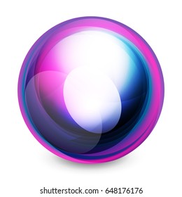 Glass sphere, futuristic abstract element. Vector illustration for your text, photo inside or message.