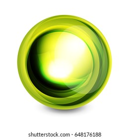 Glass sphere, futuristic abstract element. Vector illustration for your text, photo inside or message.