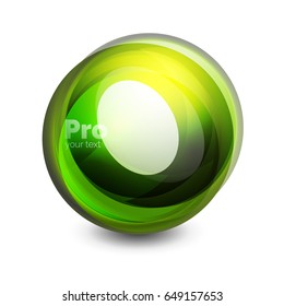 Glaskugel, futuristisches abstraktes Element. Vektorgrafik für Ihren Text, Ihr Foto oder Ihre Nachricht.