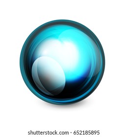 Glass sphere, futuristic abstract element. Vector illustration for your text, photo inside or message.