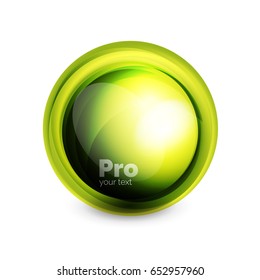 Esfera de vidrio, elemento abstracto futurista. Ilustración vectorial para el texto, foto dentro o mensaje.