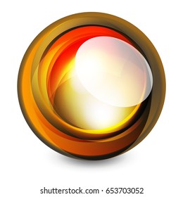 Glass sphere, futuristic abstract element. Vector illustration for your text, photo inside or message.
