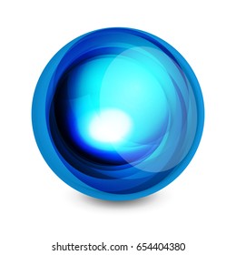 Glass sphere, futuristic abstract element. Vector illustration for your text, photo inside or message.