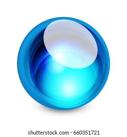 Glass sphere, futuristic abstract element. Vector illustration for your text, photo inside or message.