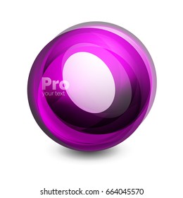 Glass sphere, futuristic abstract element. Vector illustration for your text, photo inside or message.
