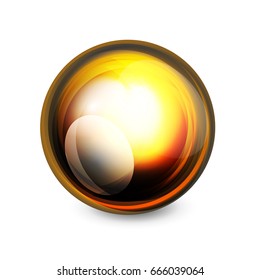 Glass sphere, futuristic abstract element. Vector illustration for your text, photo inside or message.