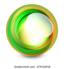 Glass sphere, futuristic abstract element. Vector illustration for your text, photo inside or message.
