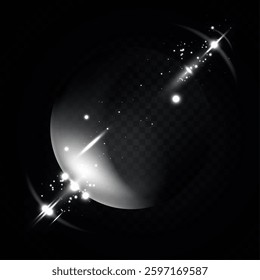 Glass sphere of glowing lights effects, abstract magic Illustration. Graphic concept for your design.