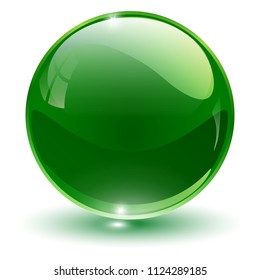 Esfera de vidrio, bola vectorial verde.