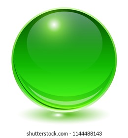 Glass sphere green vector ball.