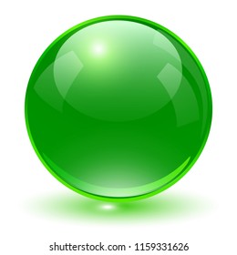 Glass sphere, green vector ball.