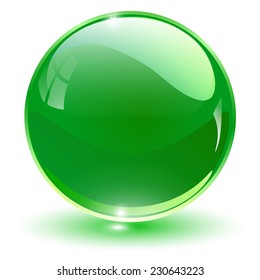 Glass Sphere, Green Vector Ball. 