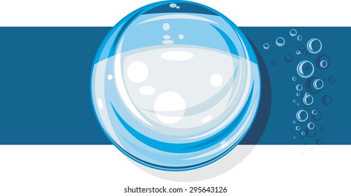 Glass sphere. Icon for design. Vector