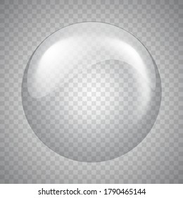 Glass sphere on transparent background. Bubble. Vector illustration.