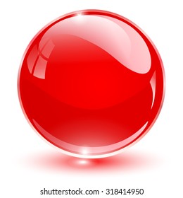 Glass Sphere, Red Vector Ball.
