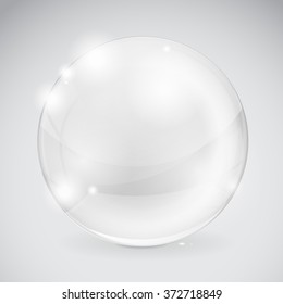  Esfera de vidrio. Una bola brillante. Ilustración del vector