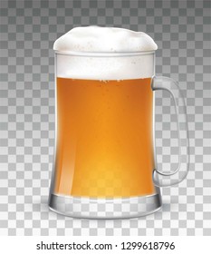 Glass with splashing beer, attractive beer mockup in 3d, template. Glass of black beer not transparent background.