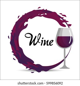 glass splashing with bubble of wine icon