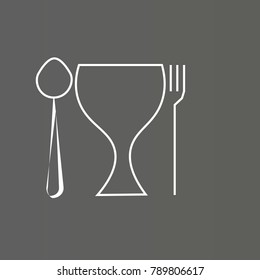 glass spoon and fork icon