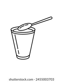 glass with spoon icon, vector best line icon.