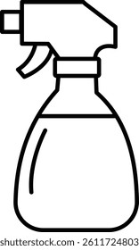 Glass sprayer icon vector. Black outline for illustration and graphic design 