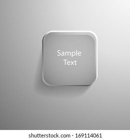 glass square button for presentations and infographics