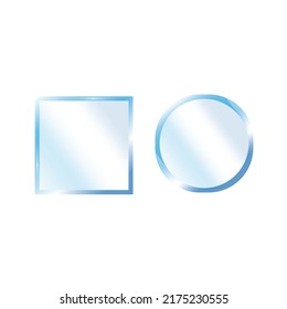 Glasquadrat Kreis für Bannerdesign. Vektorgrafik. Stockbild. 