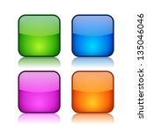 Glass square navigation buttons, vector clip art