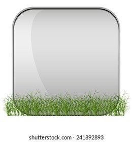 glass square on the background of grass