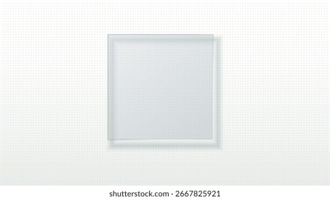 Objeto de vetor de elemento de design geométrico transparente de forma quadrada de vidro no plano de fundo claro