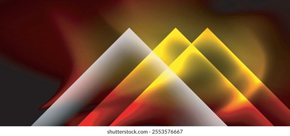 Glass squares with neon shiny light abstract background